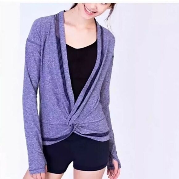 Ivivva Lululemon Own the Move Twist Wrap Long Sleeve Shirt Girls Purple Size 6 - Picture 2 of 6